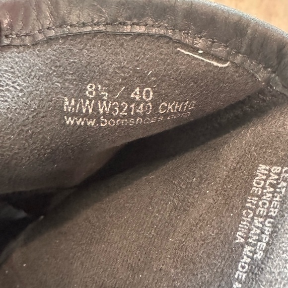 Born Lewis black croc embossed leather double buckle heeled boots - Picture 11 of 15